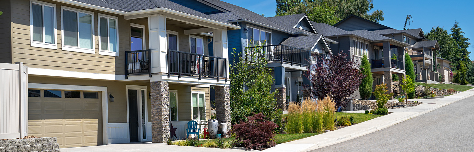 A row of subdevelopment housing