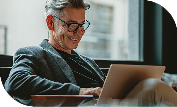 Business Man on Computer